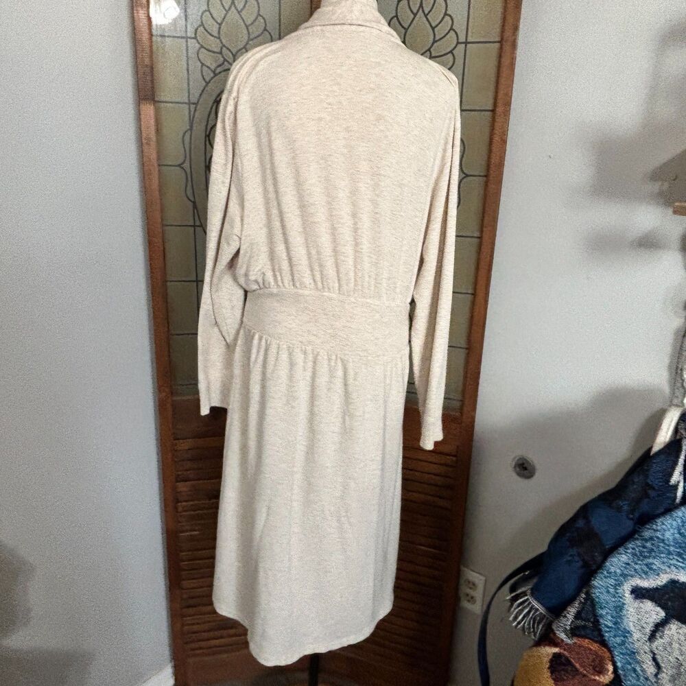 Soft Surroundings Belted Cozy Soft Midi Length Bath Robe Cream Color Size XL - Picture 4 of 15